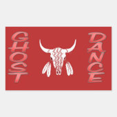 Ghost Dance rode rechthoekige grote stickers (Voorkant)