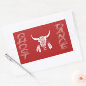 Ghost Dance rouge rectangulaire gros autocollants (Enveloppe)