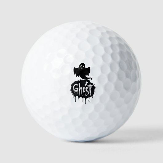 Ghost – Dark Horror Dripping Text Art Golfballen (Voorkant)
