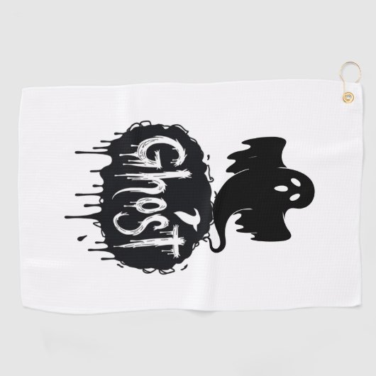 Ghost – Dark Horror Dripping Text Art Golfhanddoek (Horizontaal)