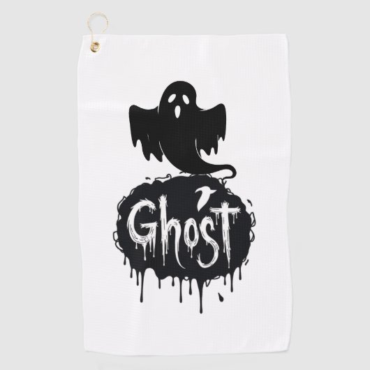 Ghost – Dark Horror Dripping Text Art Golfhanddoek (Voorkant)