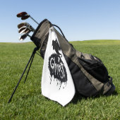 Ghost – Dark Horror Dripping Text Art Golfhanddoek (Groen)