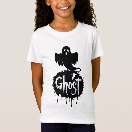 Ghost – Dark Horror Dripping Text Art T-shirt (Voorkant)