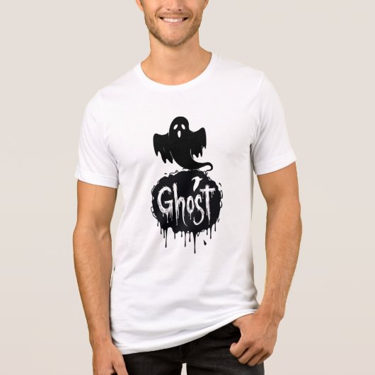 Ghost – Dark Horror Dripping Text Art Tri-Blend Shirt (Voorkant)