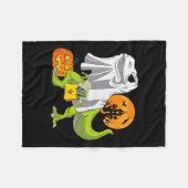 Ghost Dinosaur Funny T Rex Halloween voor Jongens Fleece Deken (Voorkant (Horizontaal))