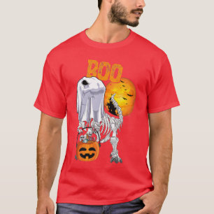 Ghost Dinosaur T re Funny Boo Halloween Boys Manne T-shirt