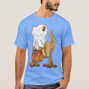 Ghost Dinosaur T Rex Funny Boo Halloween Boys Mann T-shirt