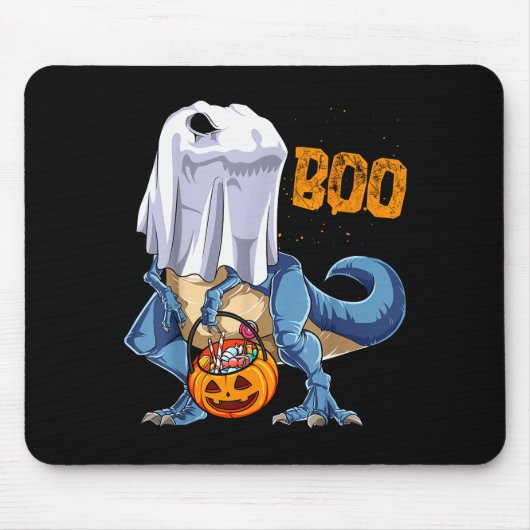 Ghost Dinosaur T Rex Funny Boo Halloween Boys Men  Muismat (Voorkant)