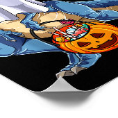 Ghost Dinosaur T Rex Funny Boo Halloween Boys Men Poster (Hoek)