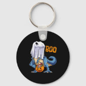 Ghost Dinosaur T Rex Funny Boo Halloween Boys Men Sleutelhanger (Voorkant)
