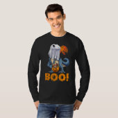 Ghost Dinosaur T rex Funny Boo Halloween Boys Men  T-shirt (Voorkant volledig)