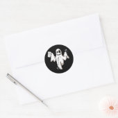 Ghost Drink Beer Funny Halloween Ronde Sticker (Envelop)