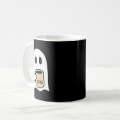Ghost Drinking Coffee Funny Halloween Costume Coff Koffiemok (Voorkant links)
