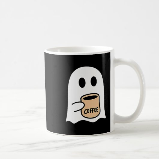 Ghost Drinking Coffee Funny Halloween Costume Coff Koffiemok (Rechts)