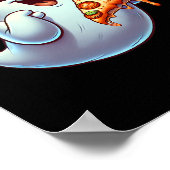 Ghost Eating Pizza Halloween Mannen Vrouwen Kinder Poster (Hoek)