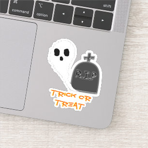 Ghost éffrayant avec Sticker Vinyl Halloween Grave