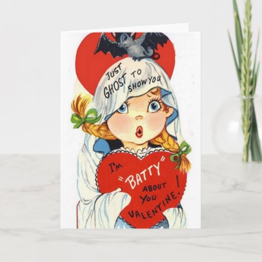  Ghost en Bat Valentijnsdag Kaart (Voorkant)