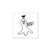 Ghost en Black Cat Halloween Cute Rubberstempel (Afrduk)
