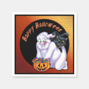 Ghost en Black Cat Halloween Napkins Servet