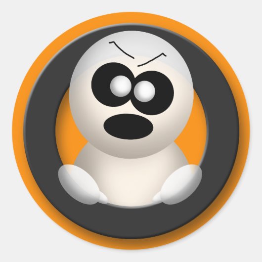 Ghost en colère - Stickers Halloween orange (Devant)