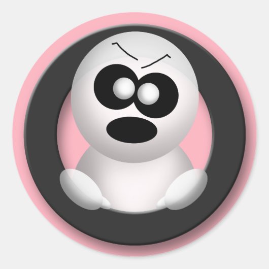 Ghost en colère - Stickers Halloween rose (Devant)