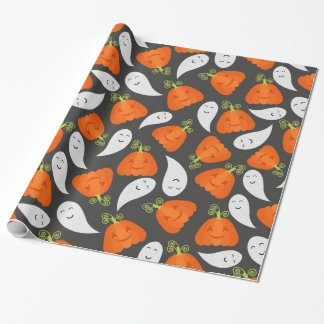 Ghost- en pompoenpatroon cadeaupapier