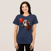 Ghost en rode ballon Tri-Blend shirt (Voorkant volledig)