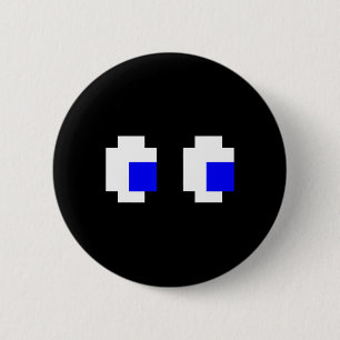 Ghost Eyes Pixel Arcade Videogame 8-bit matching Ronde Button 5,7 Cm