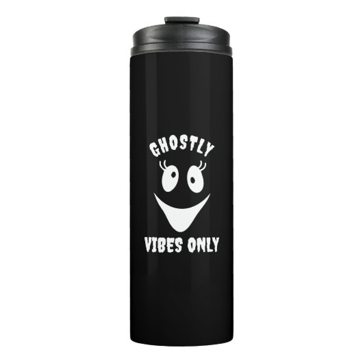 Ghost Face Ghostly Vibes Only Custom Halloween Thermosbeker (Voorkant)