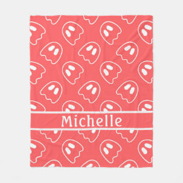 Ghost Face Pattern Coral Fleece Deken