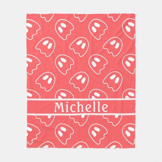 Ghost Face Pattern Coral Fleece Deken (Voorkant)