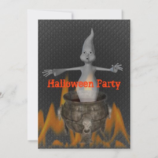 Ghost Flames Halloween Invitation Kaart (Voorkant)
