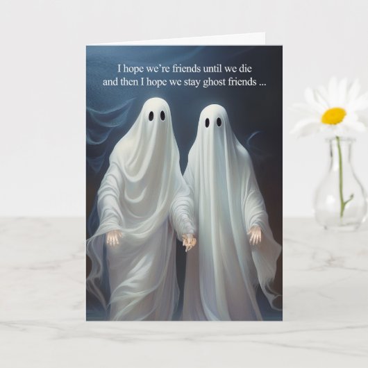 Ghost Friends and Silly Message Funny Friendship Kaart (Kleine Plant)