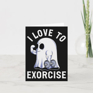 Ghost Funny Gym Workout Bodybuilding Humor Spooky Kaart