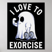 Ghost Funny Gym Workout Bodybuilding Humor Spooky Poster (Voorkant)