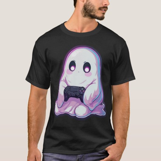 Ghost Gamer – Leuke Minimaal Gaming Design T-Shirt (Voorkant)
