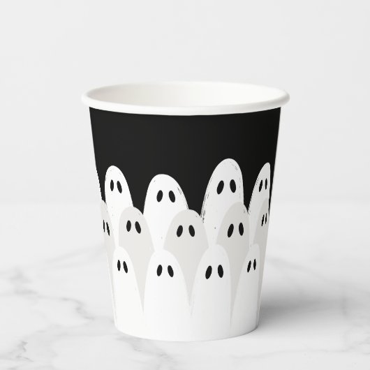 Ghost Gathering Halloween Papieren Bekers (Achterkant)