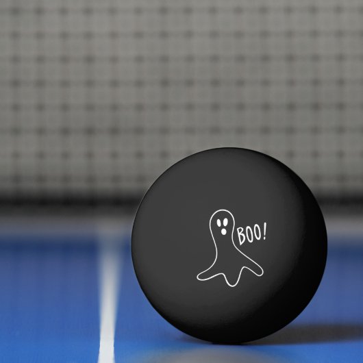 Ghost Gezegde Boo White Outline on Black Pingpongballen (Net)