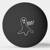 Ghost Gezegde Boo White Outline on Black Pingpongballen (Voorkant)