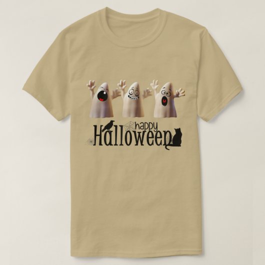 Ghost Ghost Happy Halloween T-shirt (Design voorkant)