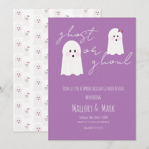 Ghost Ghoul Halloween Party Gender onthulling Paar Kaart