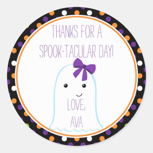 Ghost Girl Halloween Sticker Personalized Sticker (Voorkant)