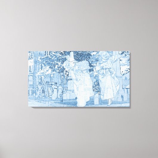 Ghost Girls Escaping Cemetery  Art Death Canvas Afdruk (Voorkant)