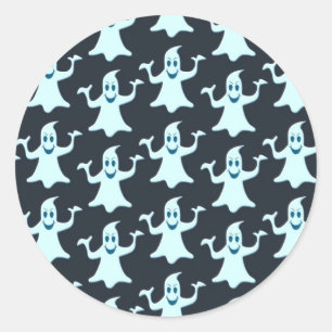 Ghost Glows Dark Pattern-ontwerp Ronde Sticker