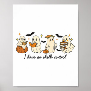 Ghost Halloween bibliotheek lezen Poster