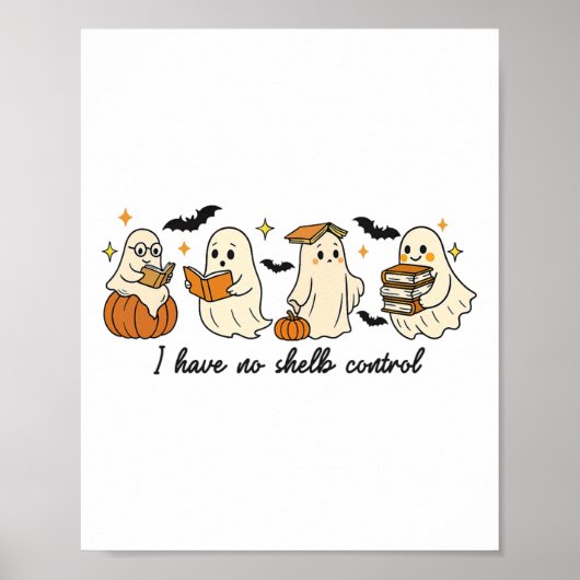 Ghost Halloween bibliotheek lezen Poster (Voorkant)