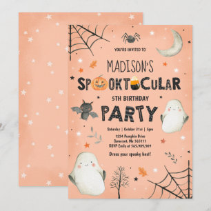 Ghost Halloween Birthday Party Spooktacular Party Kaart
