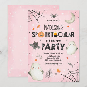 Ghost Halloween Birthday Party Spooktacular Party Kaart