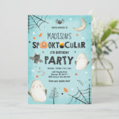 Ghost Halloween Birthday Party Spooktacular Party Kaart (Staand voorkant)