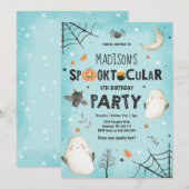 Ghost Halloween Birthday Party Spooktacular Party Kaart (Voorkant / Achterkant)